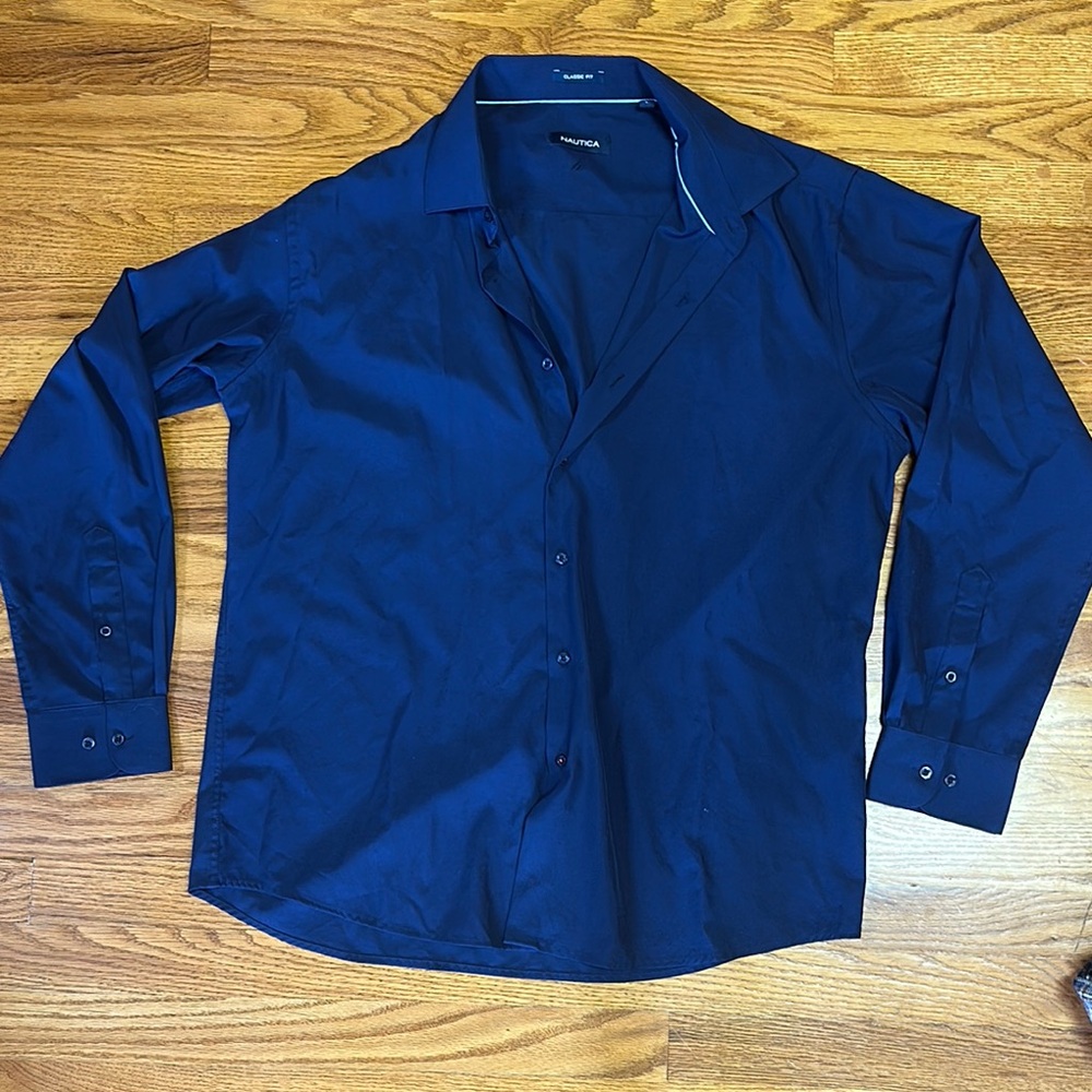 Nautica Men's Navy Casual Button Down Shirt